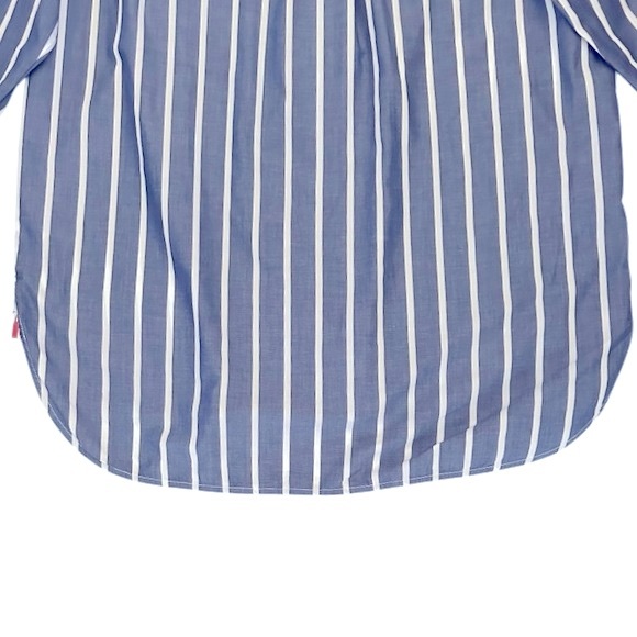 Alex Mill Eloise Bib Lightweight Wide Stripe Shirt, Navy Blue/White, Size M - Picture 9 of 15